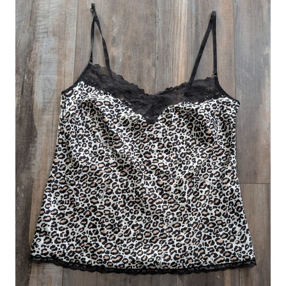 Victoria's Secret Tank Top Cheetah Size Small Lacey Animal Print Mob Wife Core